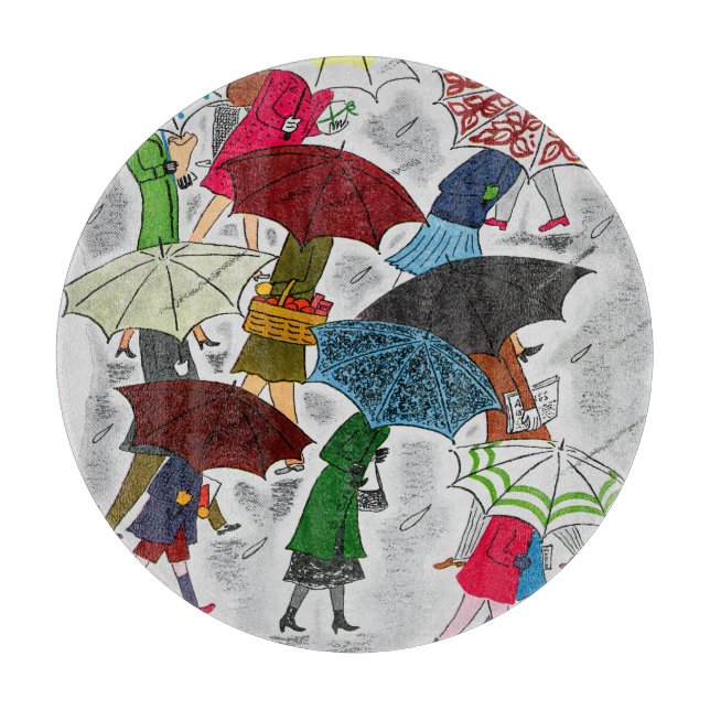 Umbrellas Cutting Board (Front)