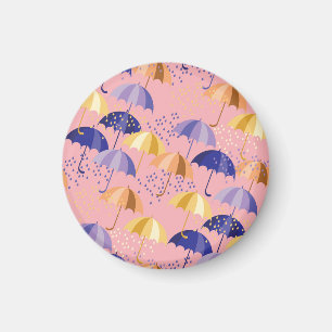 Umbrellas, drops, colourful seamless motif. magnet