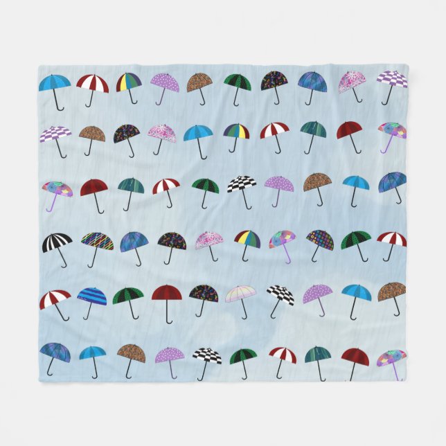 Umbrellas Fleece Blanket (Front (Horizontal))