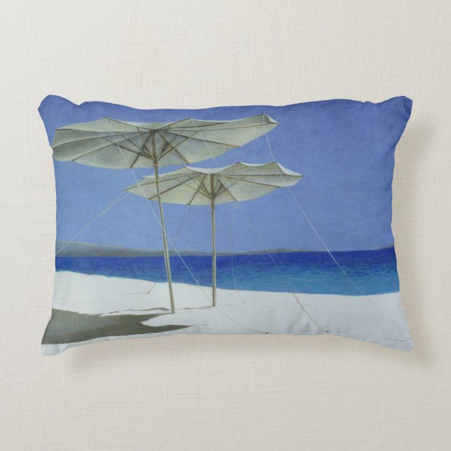 Umbrellas Greece 1995 Decorative Cushion (Front)