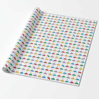 Umbrellas in Rain Wrapping Paper