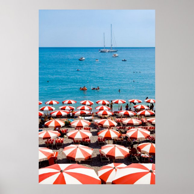 Umbrellas On Amalfitan Coast Poster (Front)