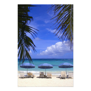 umbrellas on beach, St. Maarten, Caribbean Photo Print
