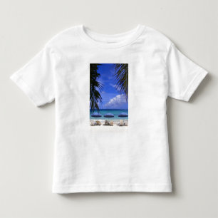 umbrellas on beach, St. Maarten, Caribbean Toddler T-Shirt
