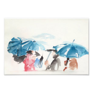 Umbrellas Original Watercolors Photo Print