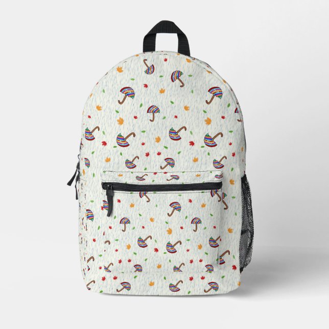 Umbrellas pattern  printed backpack (Front)