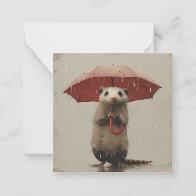 Umbrellas & Unfoldings: Uncover Opossums Card (Front)