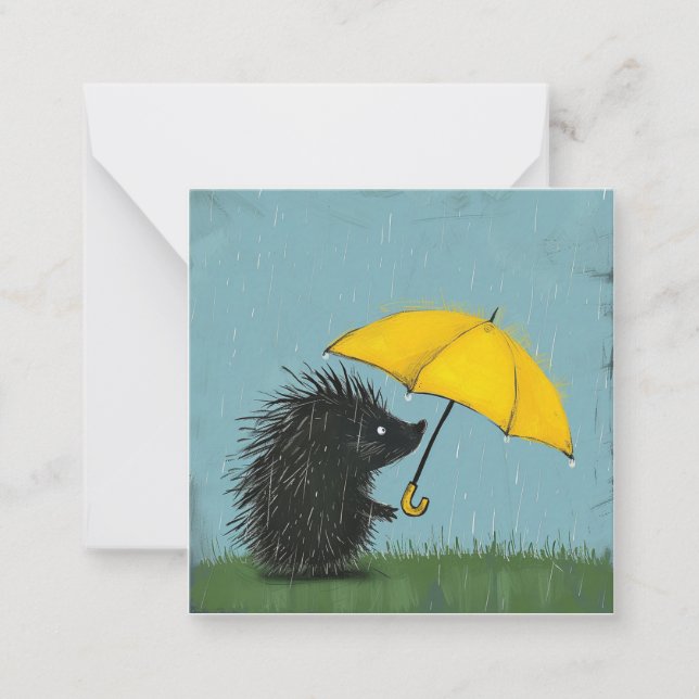 Umbrellas Up & Write On: Playful Porcupines Card (Front)