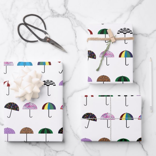 Umbrellas Wrapping Paper Sheets (Front)