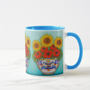 Umbria Bouquet Poppy Sunflower Coffee Mug