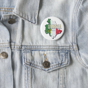 Umbria Italy Retro Region Map Vintage Souvenir 6 Cm Round Badge