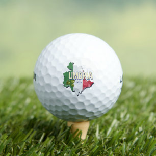 Umbria Italy Retro Region Map Vintage Souvenir Golf Balls