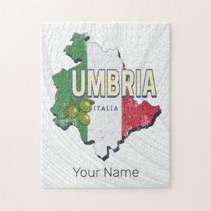 Umbria Italy Retro Region Map Vintage Souvenir Jigsaw Puzzle