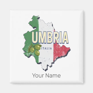 Umbria Italy Retro Region Map Vintage Souvenir Magnet