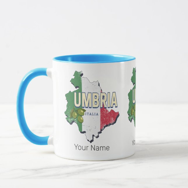 Umbria Italy Retro Region Map Vintage Souvenir Mug (Left)