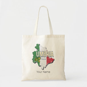 Umbria Italy Retro Region Map Vintage Souvenir Tote Bag