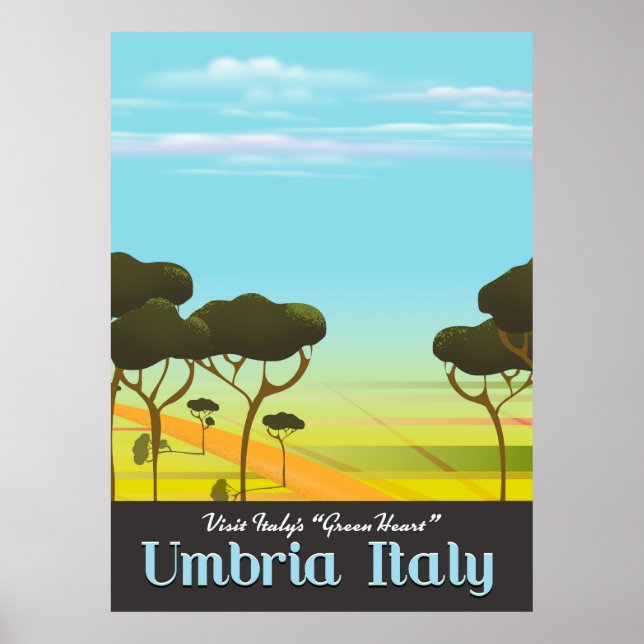 Umbria Italy travel poster (Front)
