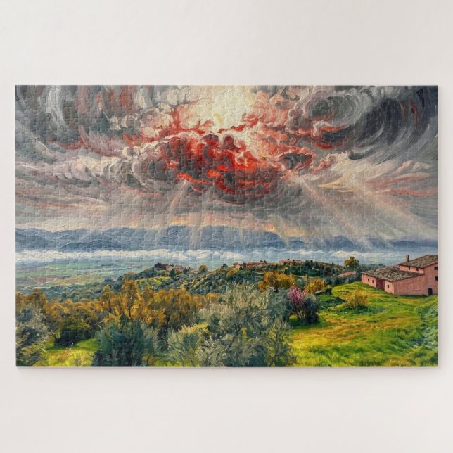 Umbrian Light: Montefalco Sky Gallery Edition Jigsaw Puzzle (Horizontal)