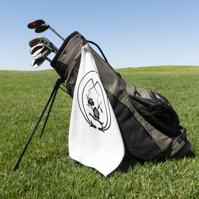 Ume branch in Embracing pine needles Golf Towel (Green)