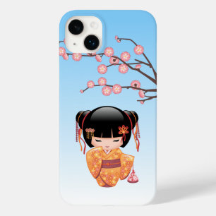 Ume Kokeshi Doll - Japanese Geisha Girl Blue Case-Mate iPhone 14 Plus Case