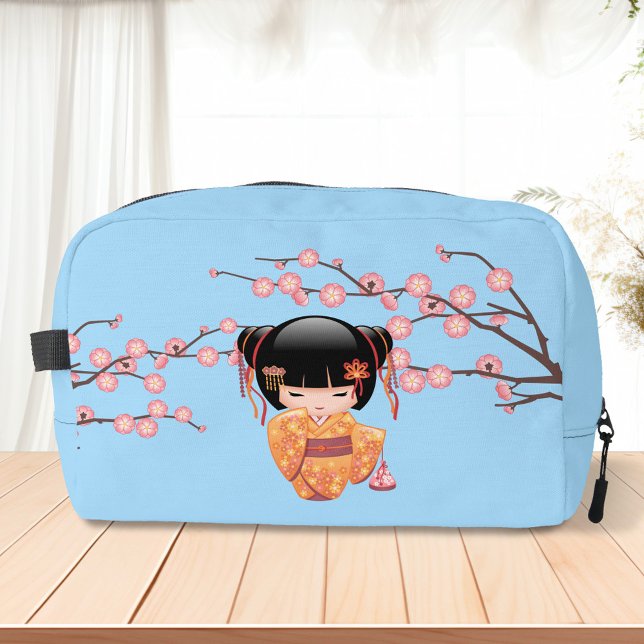 Ume Kokeshi Doll - Japanese Geisha Girl Blue Dopp Kit (Creator Uploaded)
