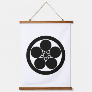Umebachi-style plum blossom in a circle hanging tapestry