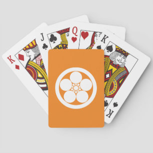 Umebachi-style plum blossom in a circle playing cards