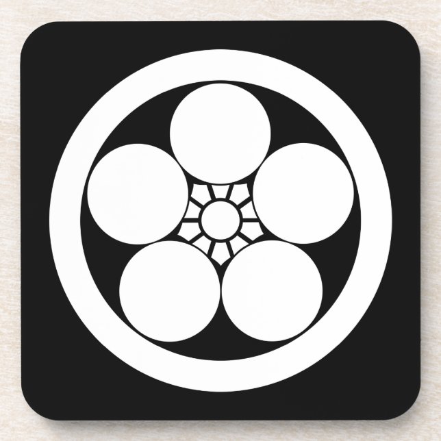 Umebachi-style plum blossom in circle coaster (Front)