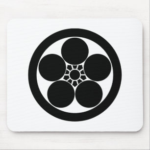 Umebachi-style plum blossom in circle mouse pad