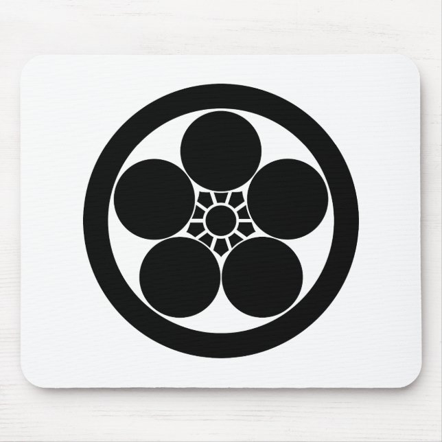 Umebachi-style plum blossom in circle mouse pad (Front)