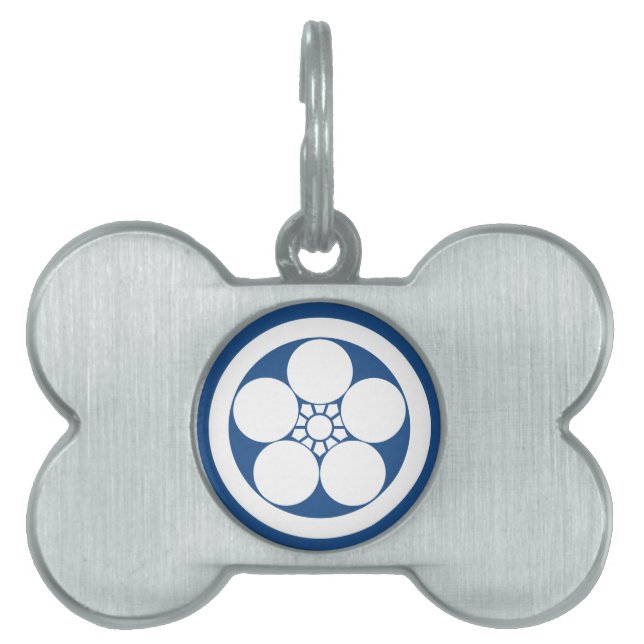Umebachi-style plum blossom in circle pet tag (Front)