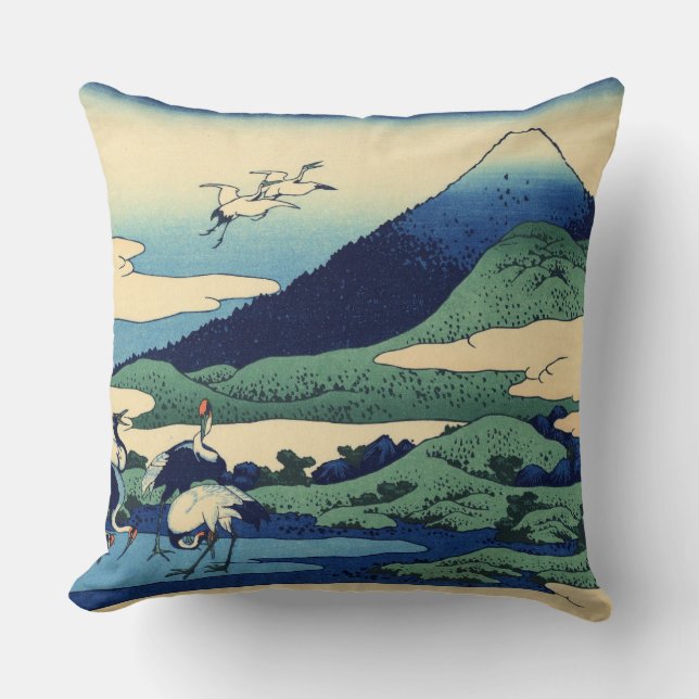 Umegawa in Sagami Province Cranes and Mount Fuji Cushion (Front)
