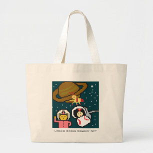 Umeko, Martian and Jupiter's Pochi. ラージトートバッグ Large Tote Bag