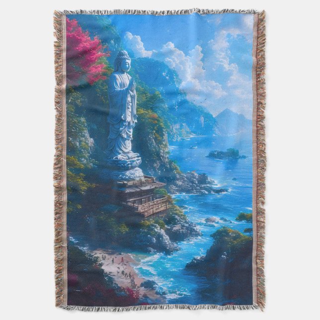 Umi no Hotoke The Buddha of the Sea Throw Blanket (Front Vertical)
