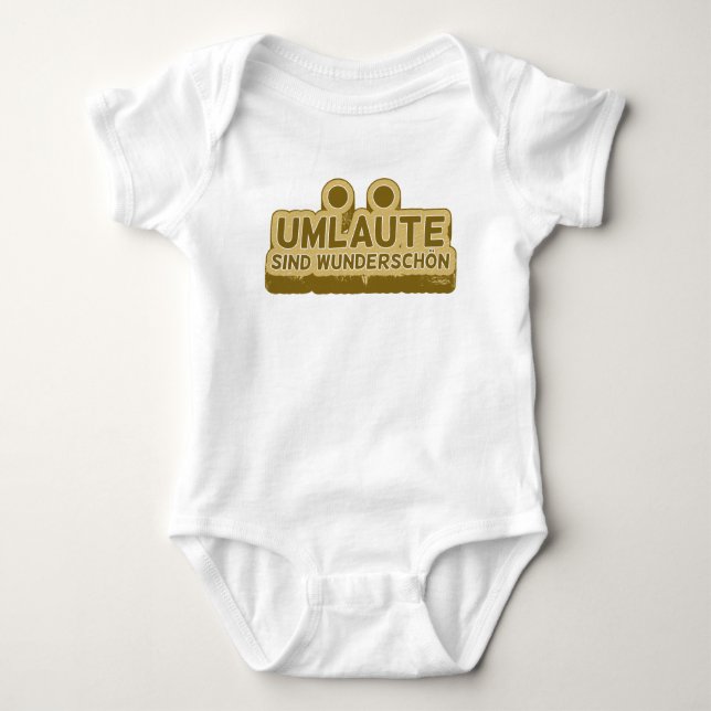 UMLAUT learning German language Baby Bodysuit (Front)