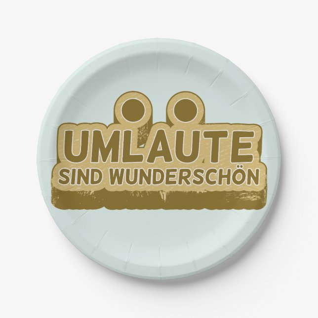 UMLAUT learning German language Paper Plate (Front)