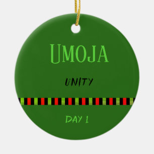 Umoja - Kwanzaa Day 1 Green Ceramic Ornament