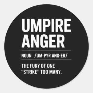 Umpire Anger Glove Pitcher Catcher Sell Definition Classic Round Sticker