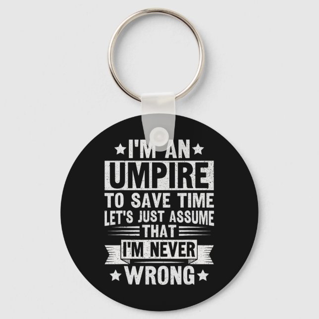 Umpire Funny Sketll Design For An Umpire  Key Ring (Front)