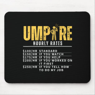 Umpire Hourly Rates Funny Referee Mouse Pad