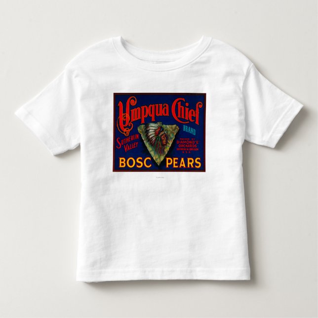 Umpqua Chief Pear Crate LabelSutherlin, OR Toddler T-Shirt (Front)
