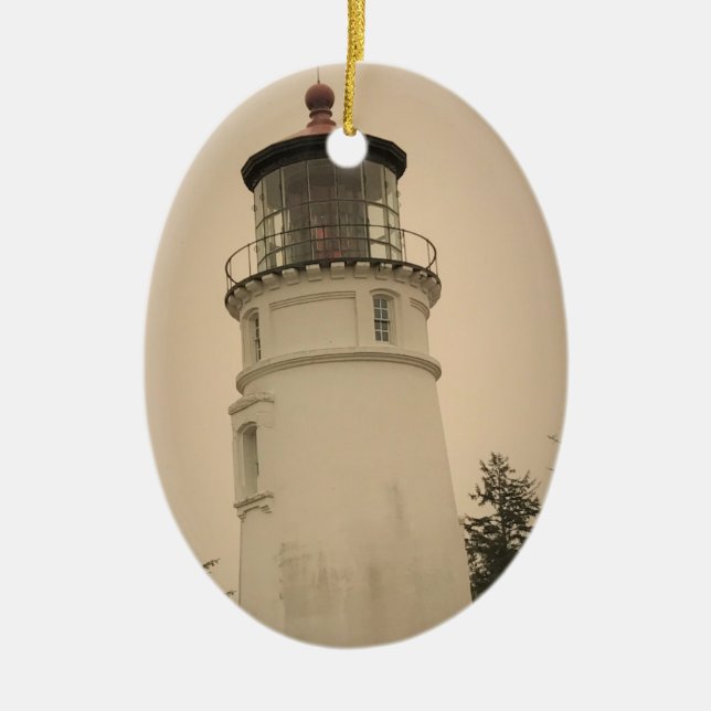 Umpqua River Lighthouse, OR Ceramic Ornament (Front)