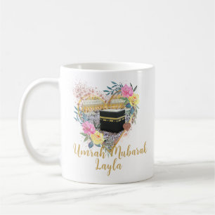 Umrah Mubarak Floral Heart Kaabah Mug 