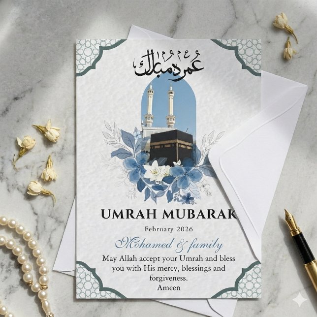 Umrah Mubarak Personalised Greeting Card (Creator Uploaded)