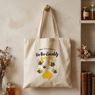 Un-Bee-Lievably Awesome Teacher Gift Cute Bee Tote Bag