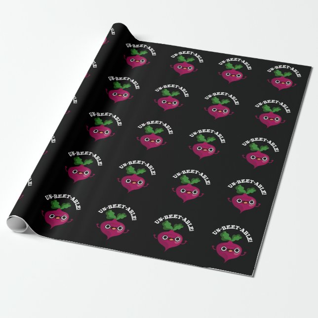 Un-beet-able cute Veggie Beet Pun  Wrapping Paper (Unrolled)