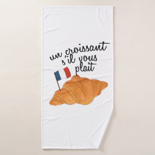 Un Croissant S'il Vous Plait - French Food Bath Towel