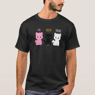 Un Deux Trois Cat French Cat Meow Pet Kittens 4 T-Shirt