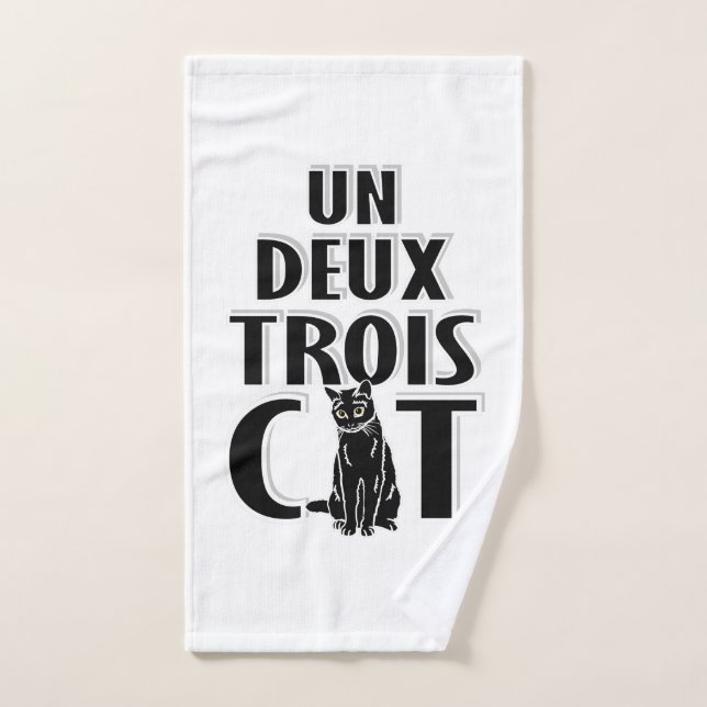 Un Deux Trois Cat French Cats Hand Towel (Hand Towel)