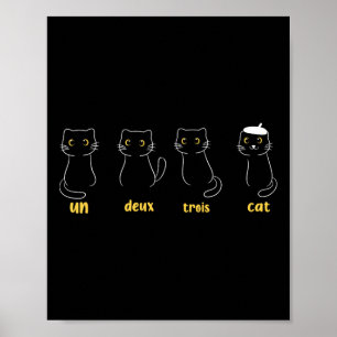 Un Deux Trois Cat Funny Cat Lovers  Poster